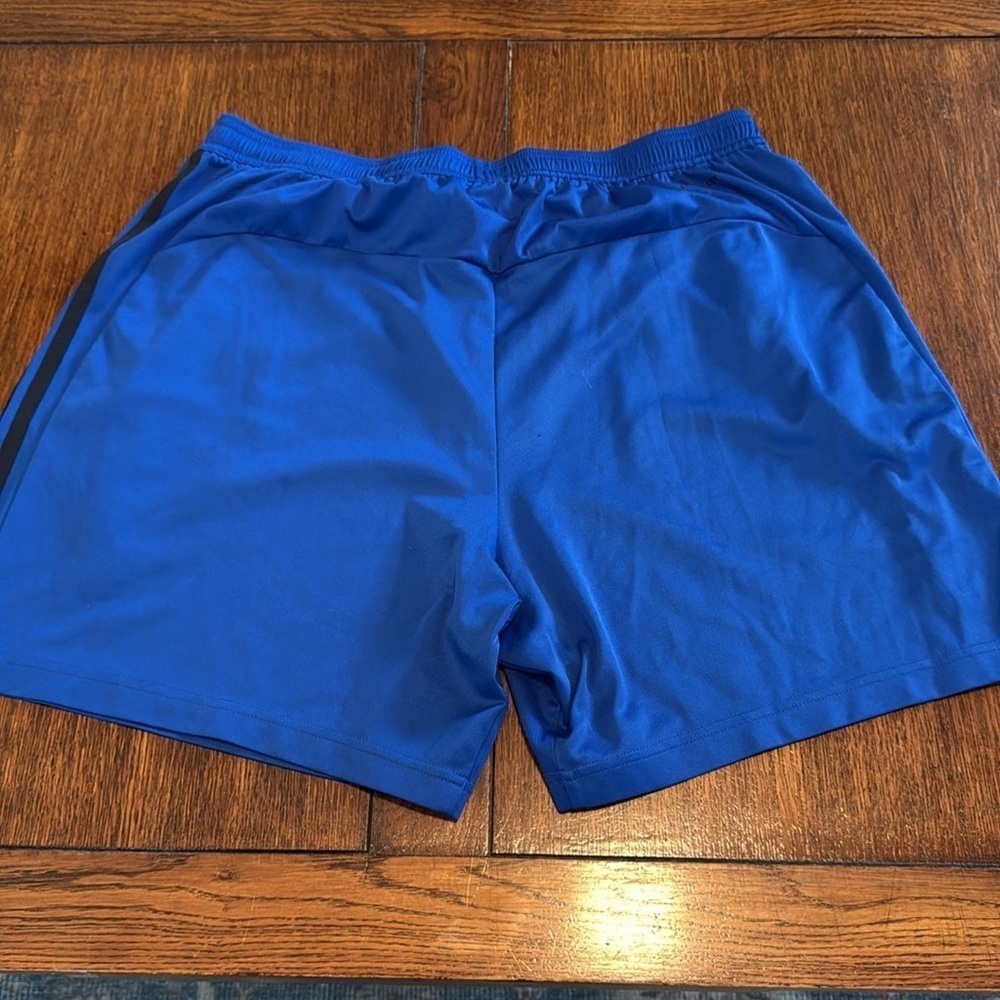 Adidas Blue and Black Athletic Shorts with Signature Stripes size XL - Picture 4 of 6